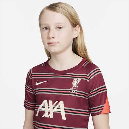 Maillot avant match junior Liverpool rouge 2021/22