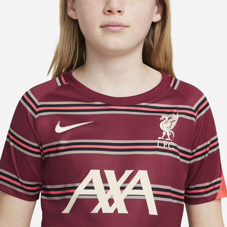 Maillot avant match junior Liverpool rouge 2021/22