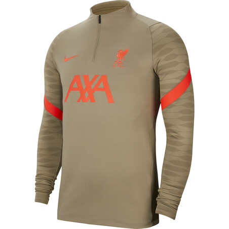 Sweat zippé Liverpool beige rouge 2021/22