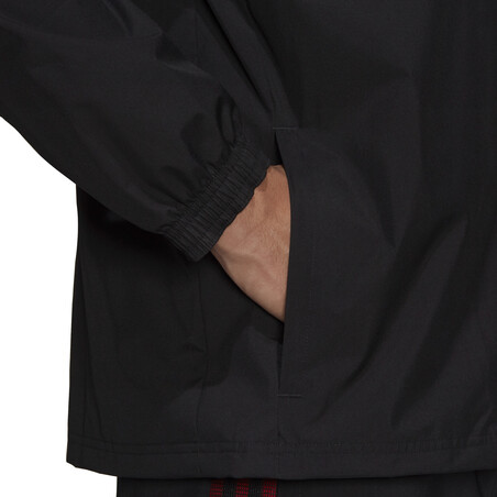 Veste imperméable Manchester United noir rouge 2021/22