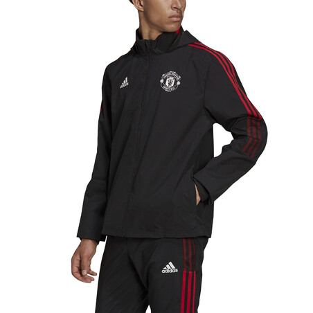 Veste imperméable Manchester United noir rouge 2021/22