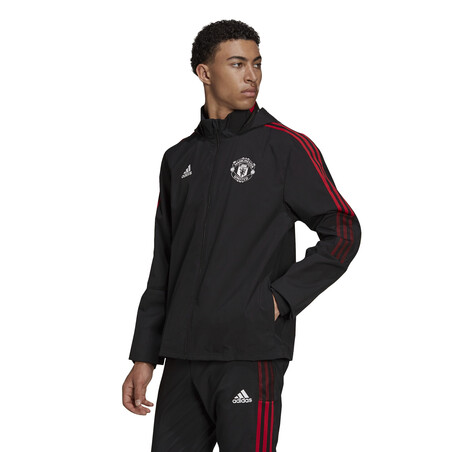 Veste imperméable Manchester United noir rouge 2021/22
