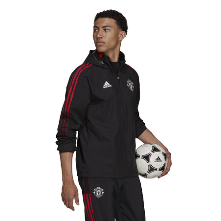 Veste imperméable Manchester United noir rouge 2021/22