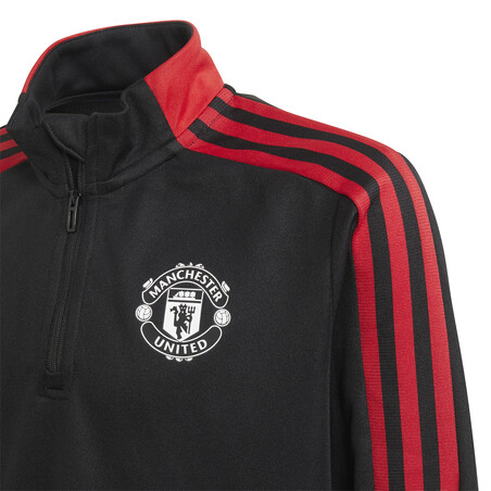 Sweat zippé junior Manchester United noir rouge 2021/22