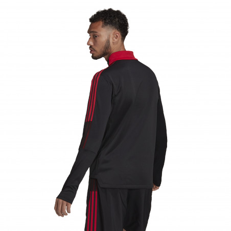 Sweat col montant Manchester United noir rouge 2021/22