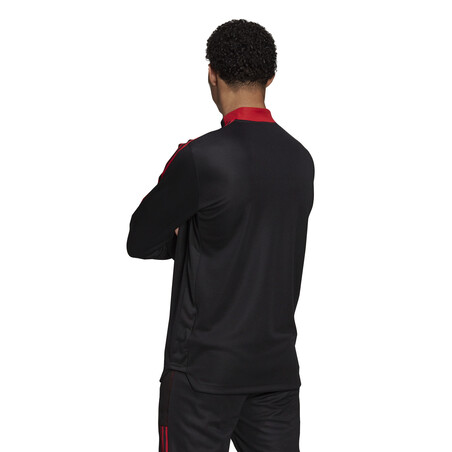 Sweat zippé Manchester United noir rouge 2021/22
