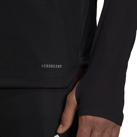 Sweat zippé Manchester United noir rouge 2021/22