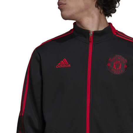 Veste survêtement Manchester United Anthem noir rouge 2021/22