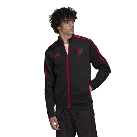 Veste survêtement Manchester United Anthem noir rouge 2021/22