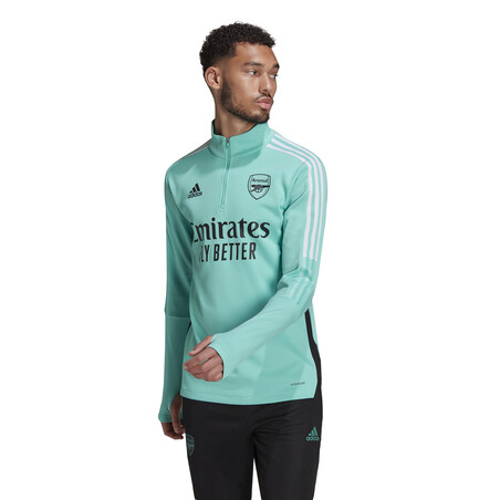 Sweat zippé col montant Arsenal vert 2021/22