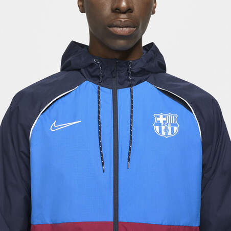 Veste imperméable FC Barcelone bleu rouge 2021/22
