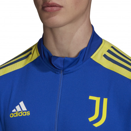 Sweat zippé Juventus Europe bleu jaune 2021/22