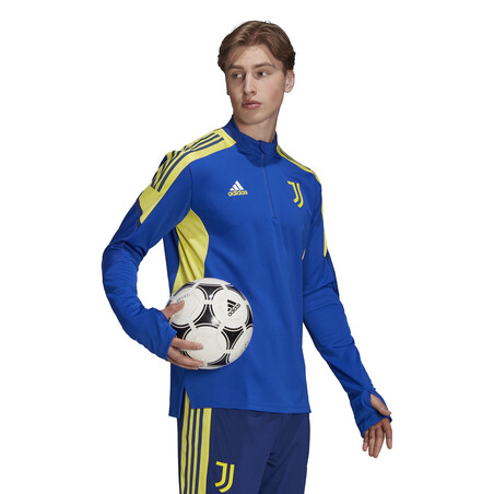 Sweat zippé Juventus Europe bleu jaune 2021/22