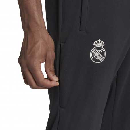 Pantalon survêtement Real Madrid molleton noir blanc 2021/22