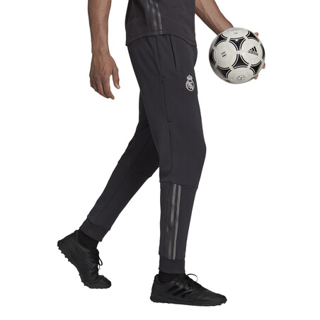 Pantalon survêtement Real Madrid molleton noir blanc 2021/22