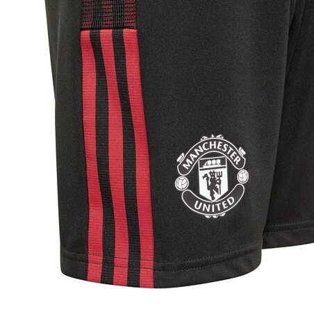 Short entraînement junior Manchester United noir rouge 2021/22
