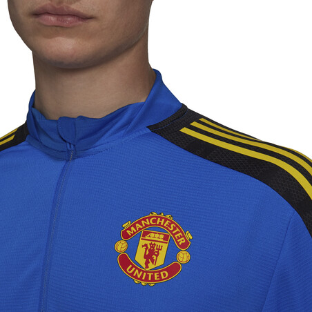 Sweat zippé Manchester United Europe bleu jaune 2021/22