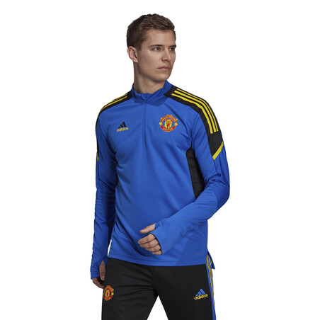 Sweat zippé Manchester United Europe bleu jaune 2021/22