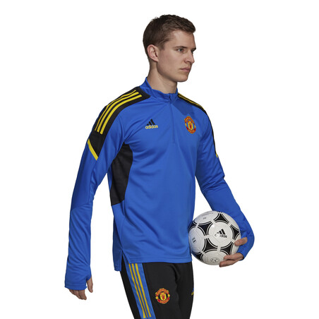 Sweat zippé Manchester United Europe bleu jaune 2021/22