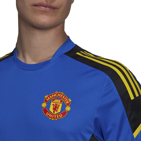 Maillot entraînement Manchester United bleu jaune 2021/22