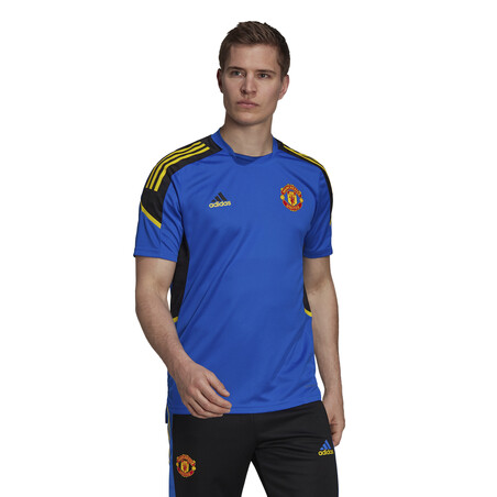 Maillot entraînement Manchester United bleu jaune 2021/22