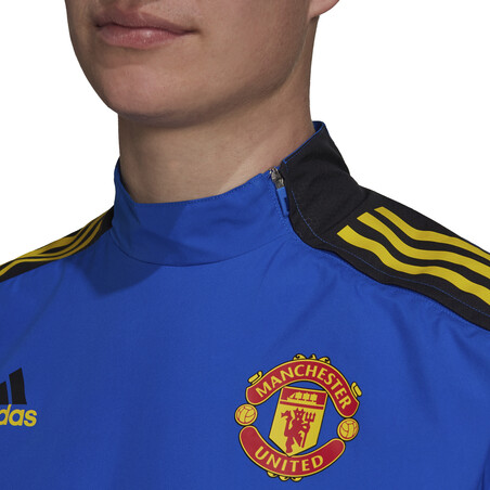 Sweat hybride Manchester United bleu jaune 2021/22