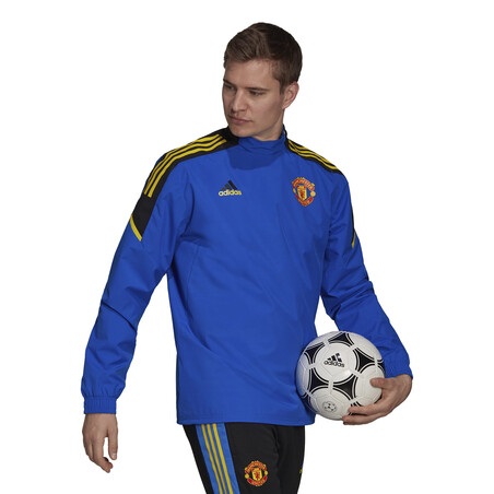 Sweat hybride Manchester United bleu jaune 2021/22