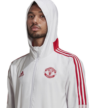 Veste survêtement Manchester United blanc rouge 2021/22