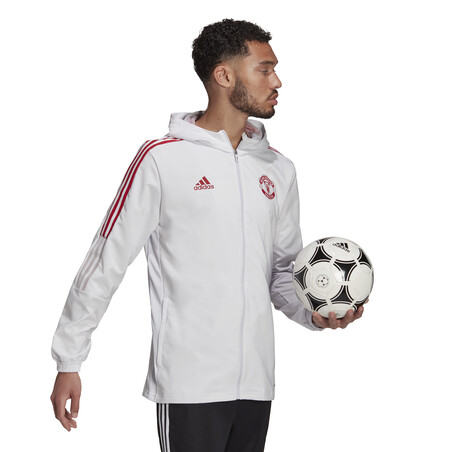 Veste survêtement Manchester United blanc rouge 2021/22