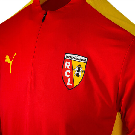 Sweat zippé RC Lens rouge jaune 2021/22