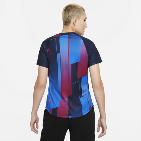 Maillot avant match Femme FC Barcelone rouge bleu 2021/22