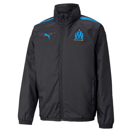 Veste imperméable junior OM noir bleu 2021/22
