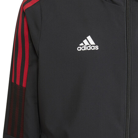 Veste survêtement à capuche junior Manchester United noir rouge 2021/22