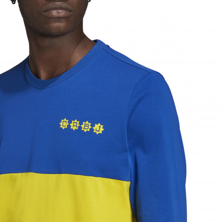 T-shirt manches longues Boca Juniors bleu jaune 2021