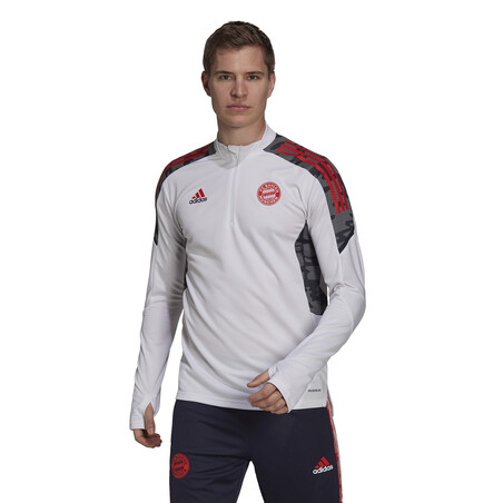 Sweat zippé Bayern Munich blanc rouge 2021/22
