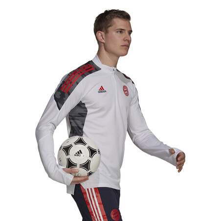 Sweat zippé Bayern Munich blanc rouge 2021/22