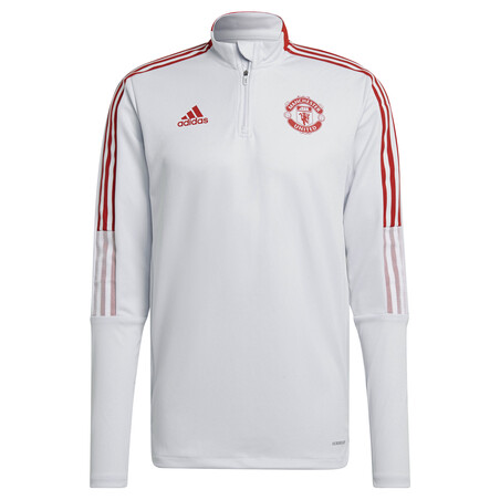 Sweat zippé Manchester United blanc rouge 2021/22