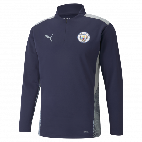 Sweat zippé Manchester City bleu gris 2021/22