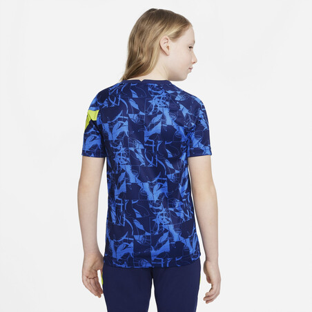 Maillot avant match junior Tottenham bleu jaune 2021/22