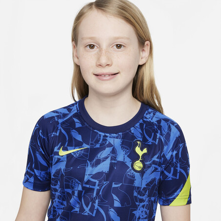 Maillot avant match junior Tottenham bleu jaune 2021/22