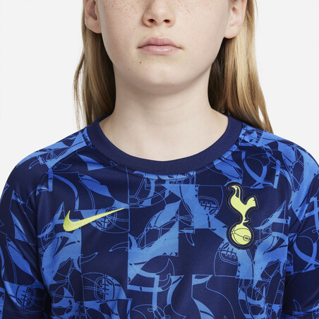 Maillot avant match junior Tottenham bleu jaune 2021/22