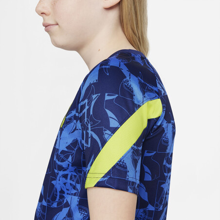 Maillot avant match junior Tottenham bleu jaune 2021/22