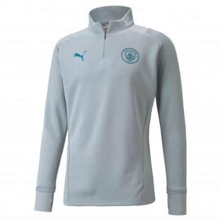 Sweat zippé Manchester City Fleece gris bleu 2021/22