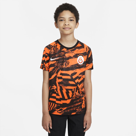 Maillot avant match junior Galatasaray noir orange 2021/22