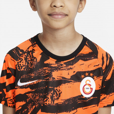 Maillot avant match junior Galatasaray noir orange 2021/22