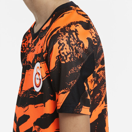 Maillot avant match junior Galatasaray noir orange 2021/22