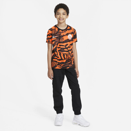 Maillot avant match junior Galatasaray noir orange 2021/22