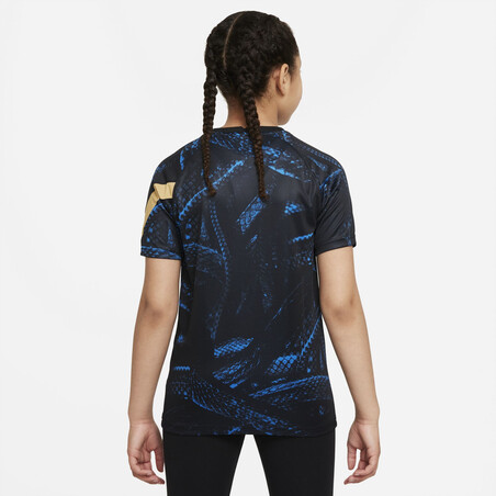 Maillot avant match junior Inter MIlan noir bleu 2021/22