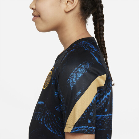 Maillot avant match junior Inter MIlan noir bleu 2021/22
