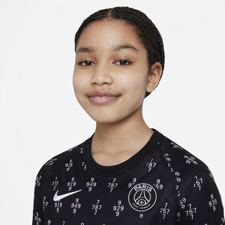 Maillot avant match junior PSG noir rose 2021/22